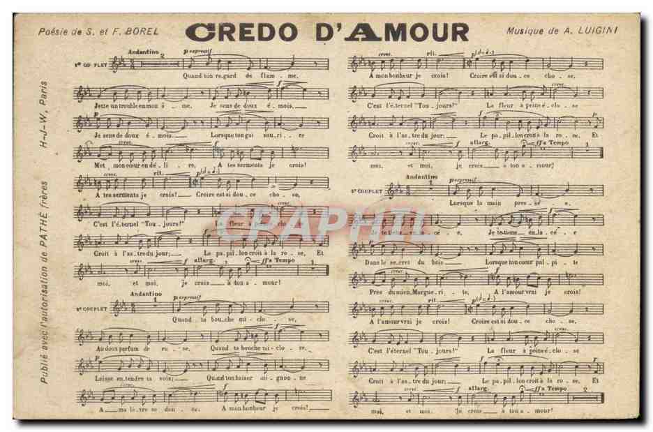 CPA Credo d'amour Borel Luigini 