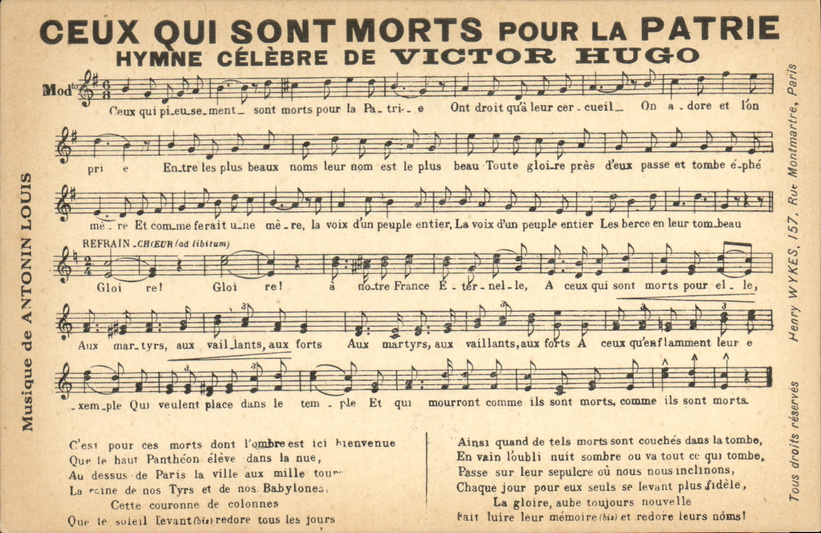 CPA Ceux qui sont morts pour la patrie Victor Hugo Antonin Louis 