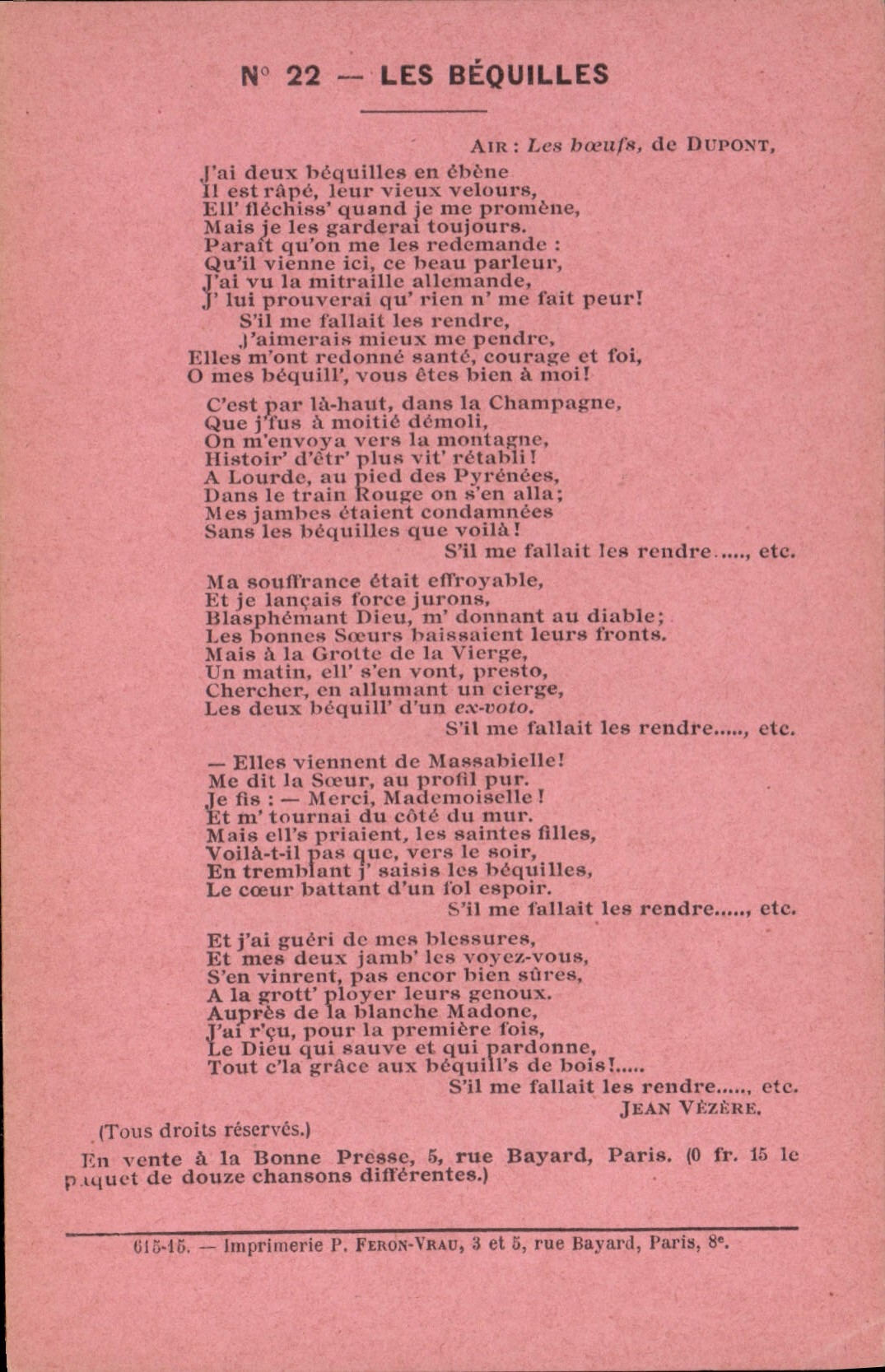 CPA Les bequilles Jean Vezere 