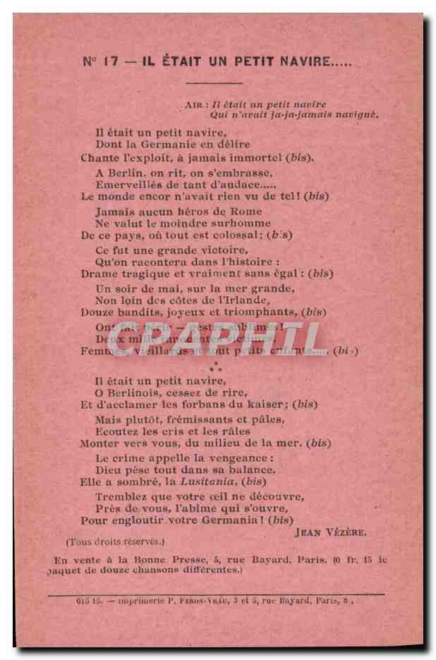 CPA Il etait un peut navire Jean Vezere 