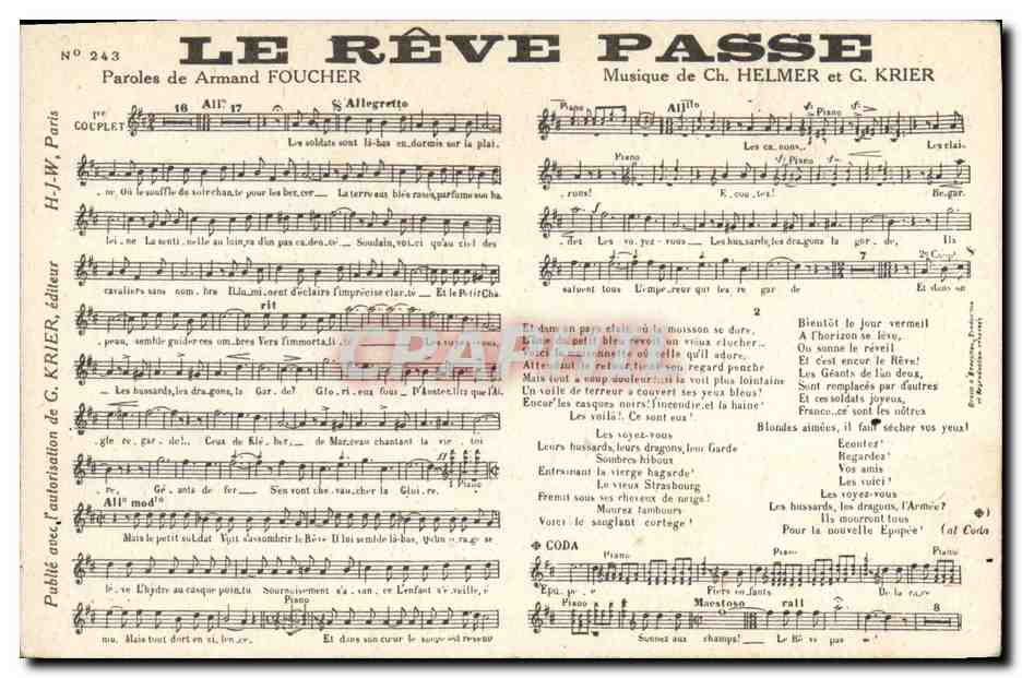 CPA Le reve passe Armand Foucher Helmer Krier 