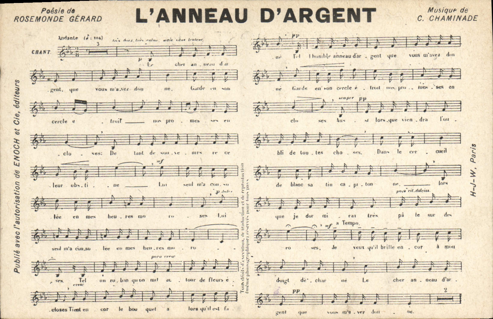 CPA L'anneau d'argent Rosemonde Gerard Chaminade 
