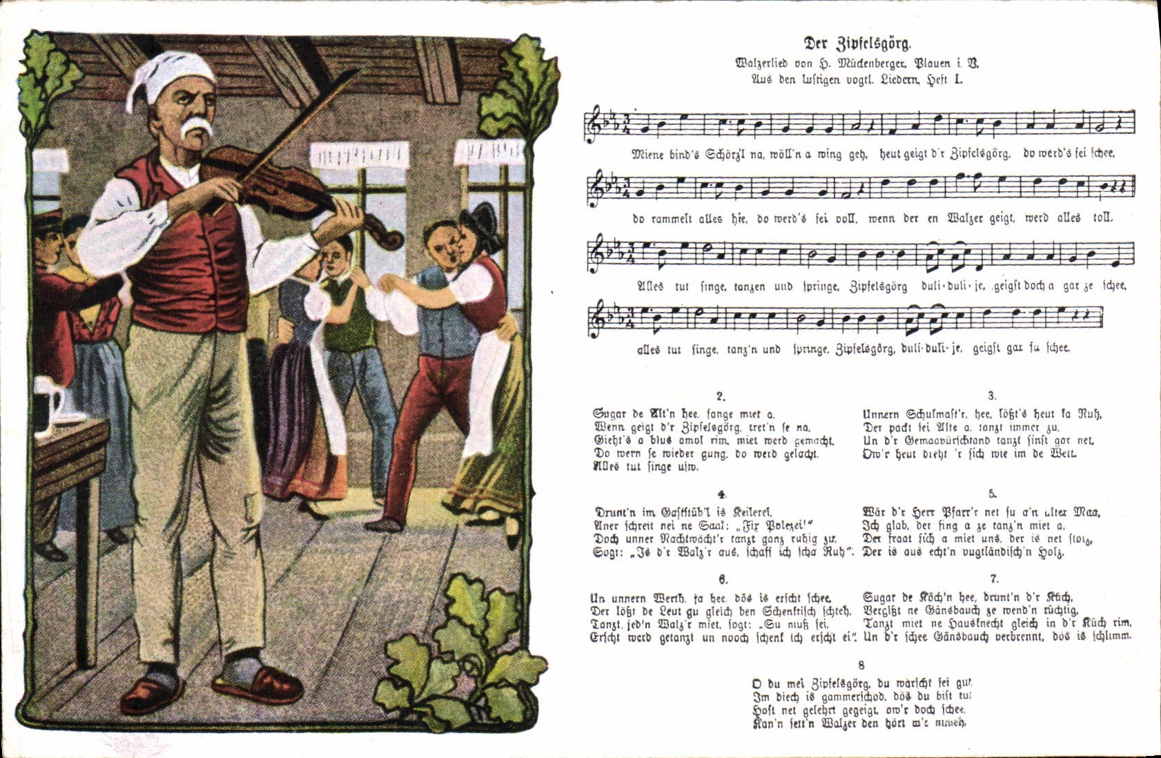 Jipfelgörg — Volkslied von H. Mückenberger, Plauen i. B. — Liederkartenverlag H. Mückenberger, Plauen i. V.