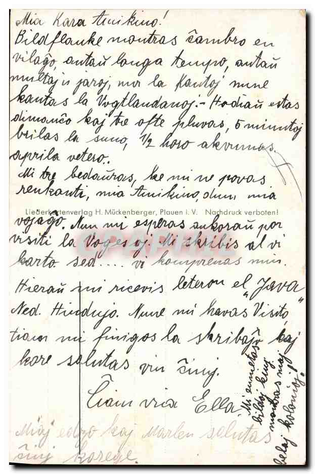 Jipfelgörg — Volkslied von H. Mückenberger, Plauen i. B. — Liederkartenverlag H. Mückenberger, Plauen i. V. — Verso