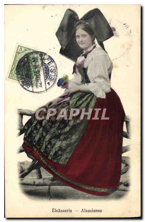 CPA Folklore Alsace Alsacienne 