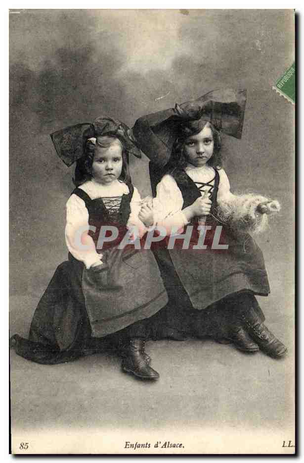 CPA Folklore Alsace Enfants 