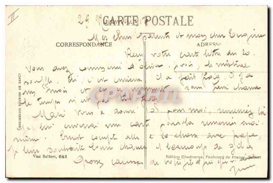 CPA Folklore Alsace Une petite Alsacienne  — Verso