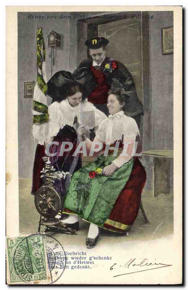 CPA Folklore Alsace 