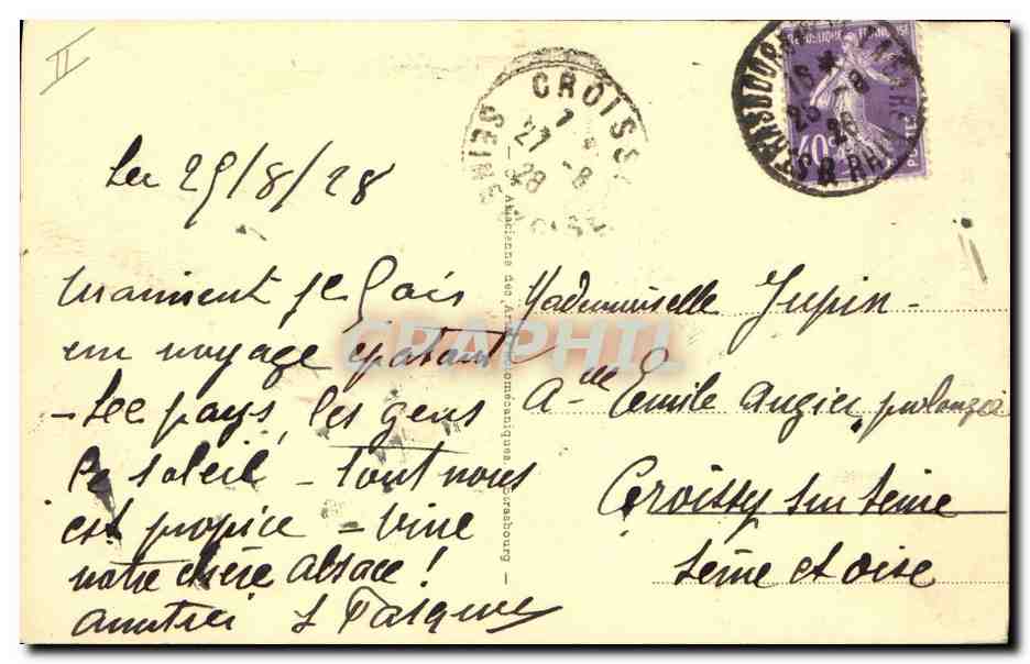 CPA Folklore Alsace Alsacienne Enfant  — Verso