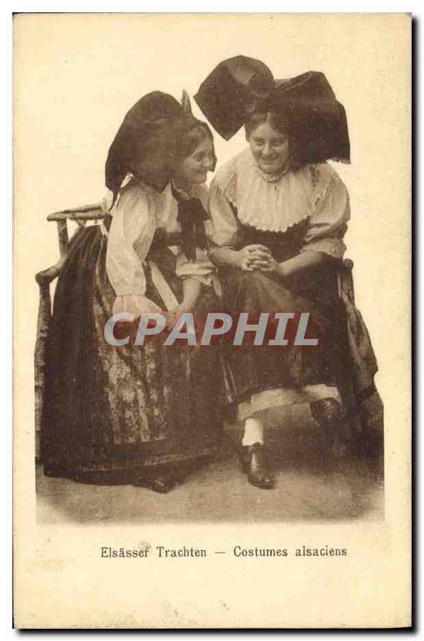 CPA Folklore Alsace Costumes Alsaciens 