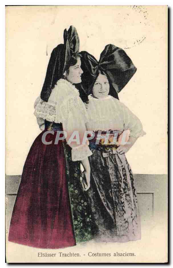 CPA Folklore Alsace Costumes Alsaciens 