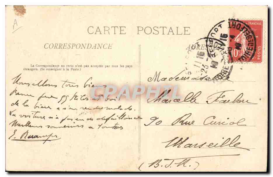 CPA Folklore Alsace Costumes Alsaciens  — Verso