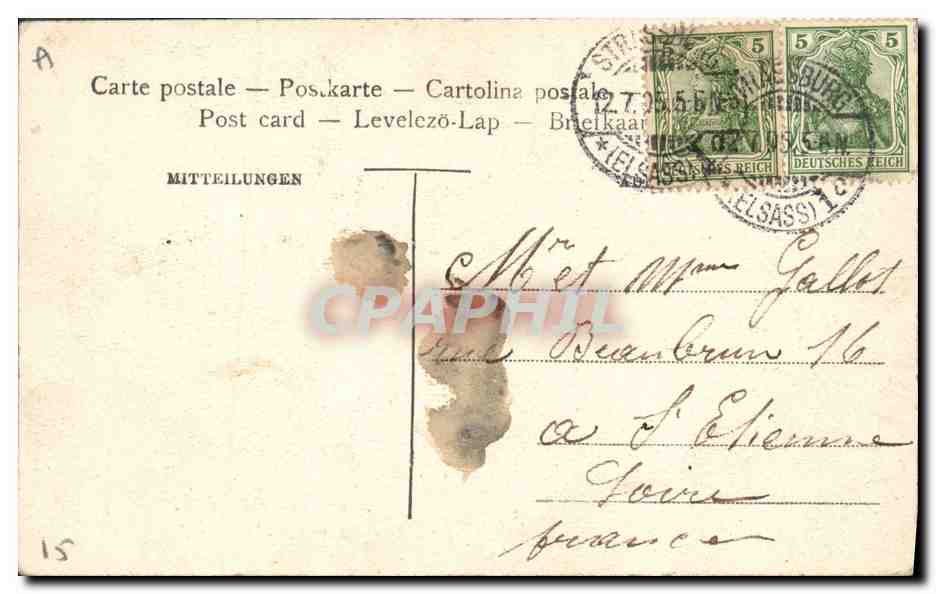 CPA Folklore Alsace Lorraine  — Verso