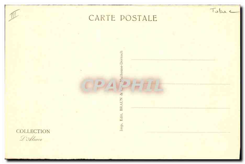 CPA Folklore Alsace Hoerdt Sechage du tabac  — Verso