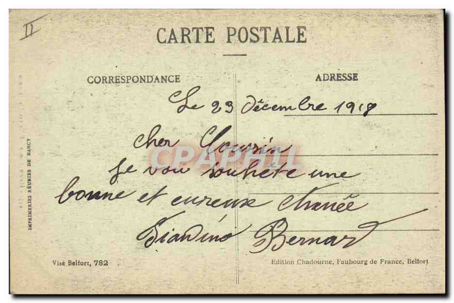 CPA Folklore Alsace Fillettes Alsaciennes  — Verso