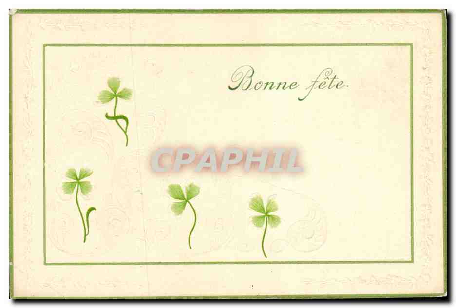 CPA Fantaisie Fleurs Bonne fete Trefle 