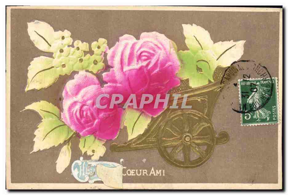 Roses dans un chariot — Coeur Ami — éditeur inconnu
