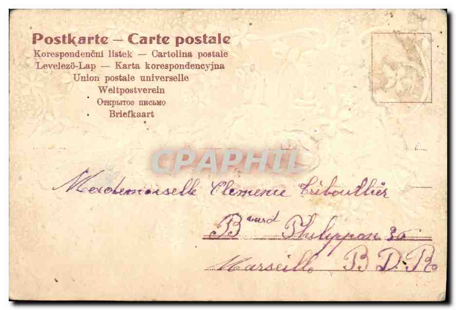 Bouquet de fleurs et oiseaux — Carte postale décorative — éditeur non identifié — Achterkant
