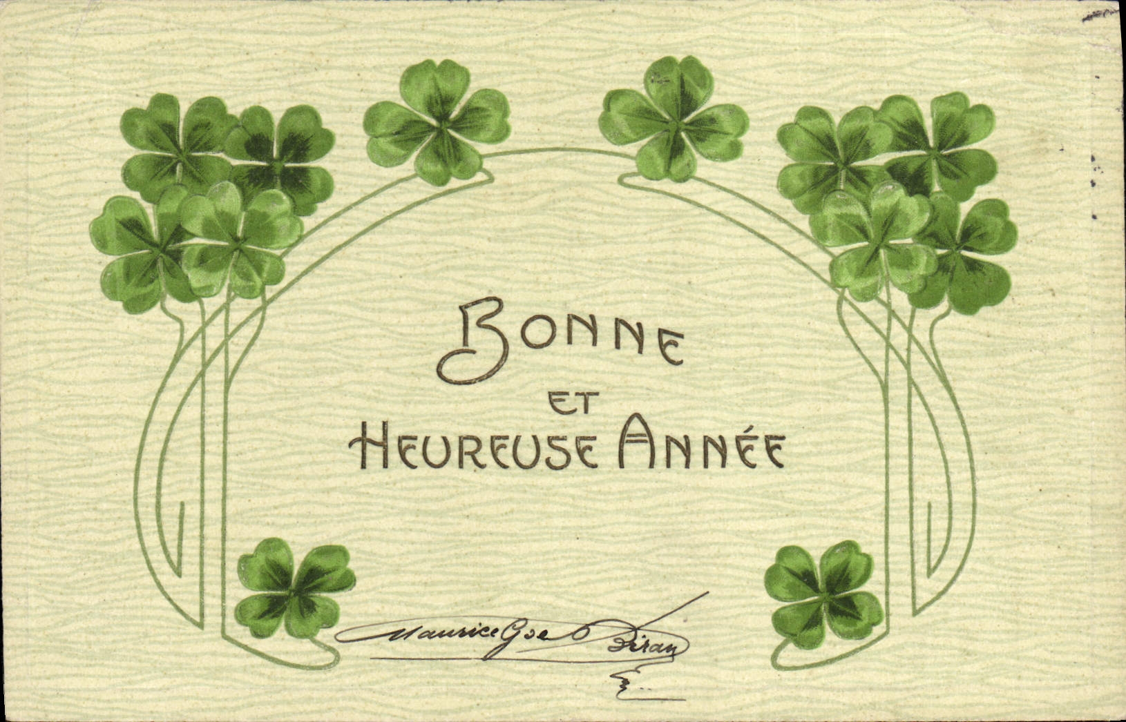 CPA Fantaisie Fleurs Trefles 