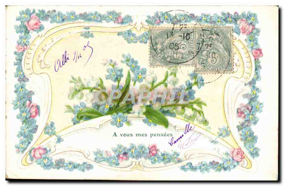 CPA Fantaisie Fleurs Muguet 