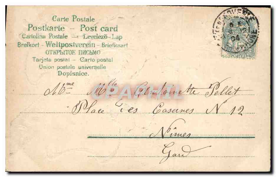 Fleurs — Carte de vœux pour l'année 1904 — éditeur inconnu, n° 2061 — Rückseite