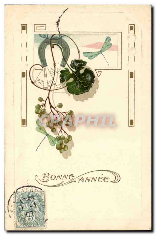 CPA Fantaisie Fleurs Fer a cheval 