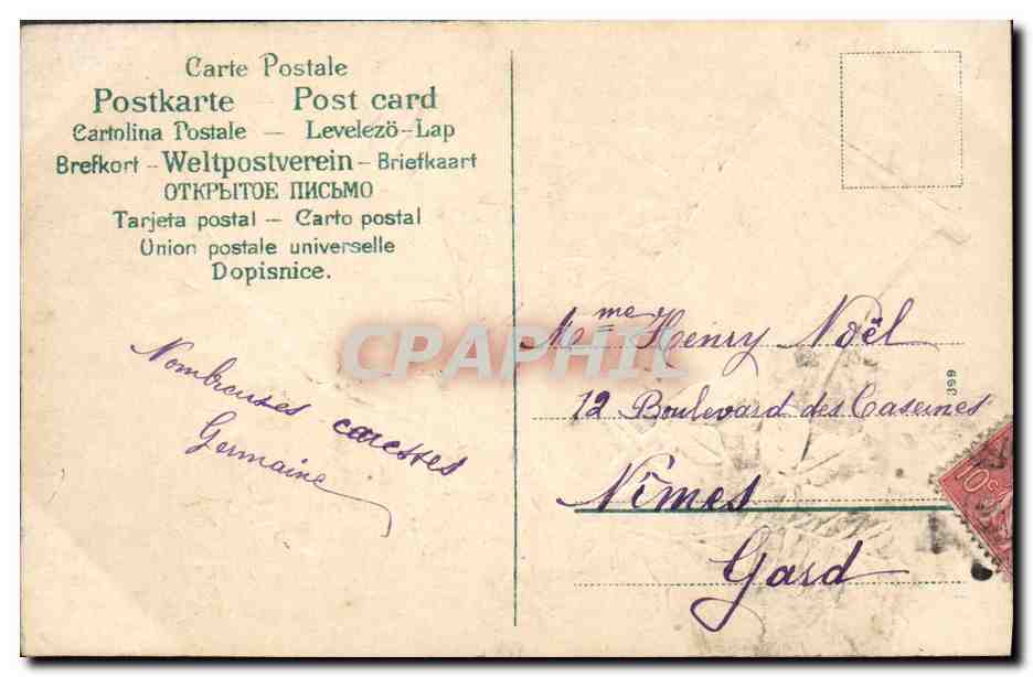 CPA Fantaisie Fleurs  — Verso