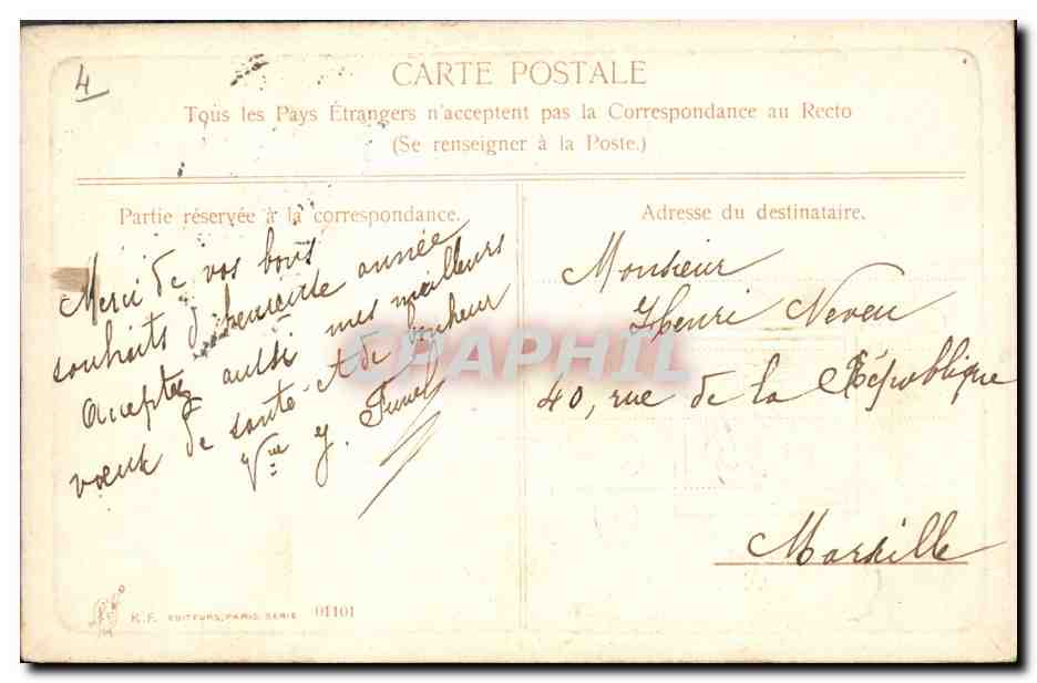 CPA Fantaisie Fleurs  — Rückseite