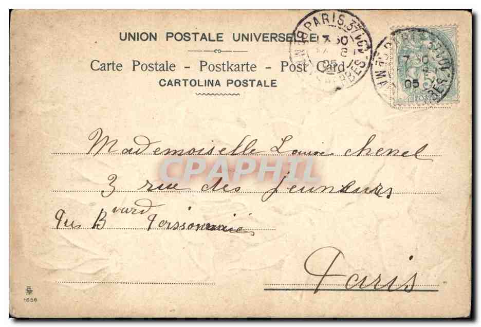 CPA Fantaisie Fleurs  — Verso