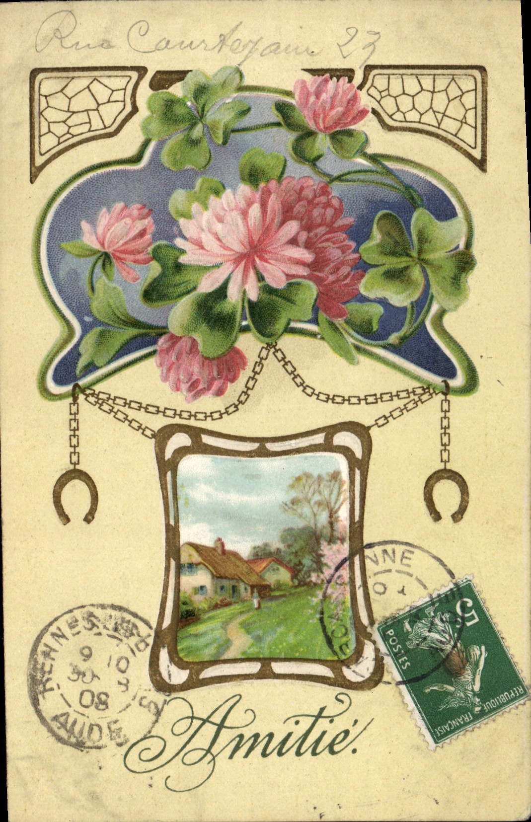 Blumen und Haus — Art Nouveau-Design — Verlag N. Mark, n°663