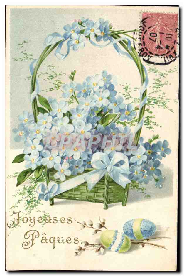 Bouquet de fleurs bleues — Pâques — éditeur non visible