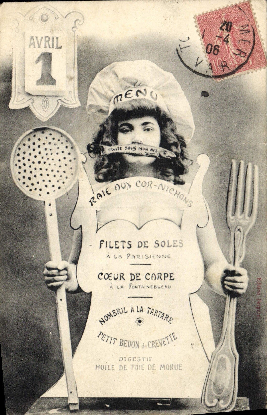 CPA Cuisine Enfant Filets de soles Coeur de Carpe Menu