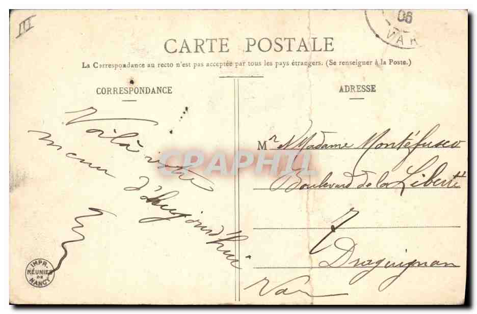 CPA Cuisine Enfant Filets de soles Coeur de Carpe Menu — Verso
