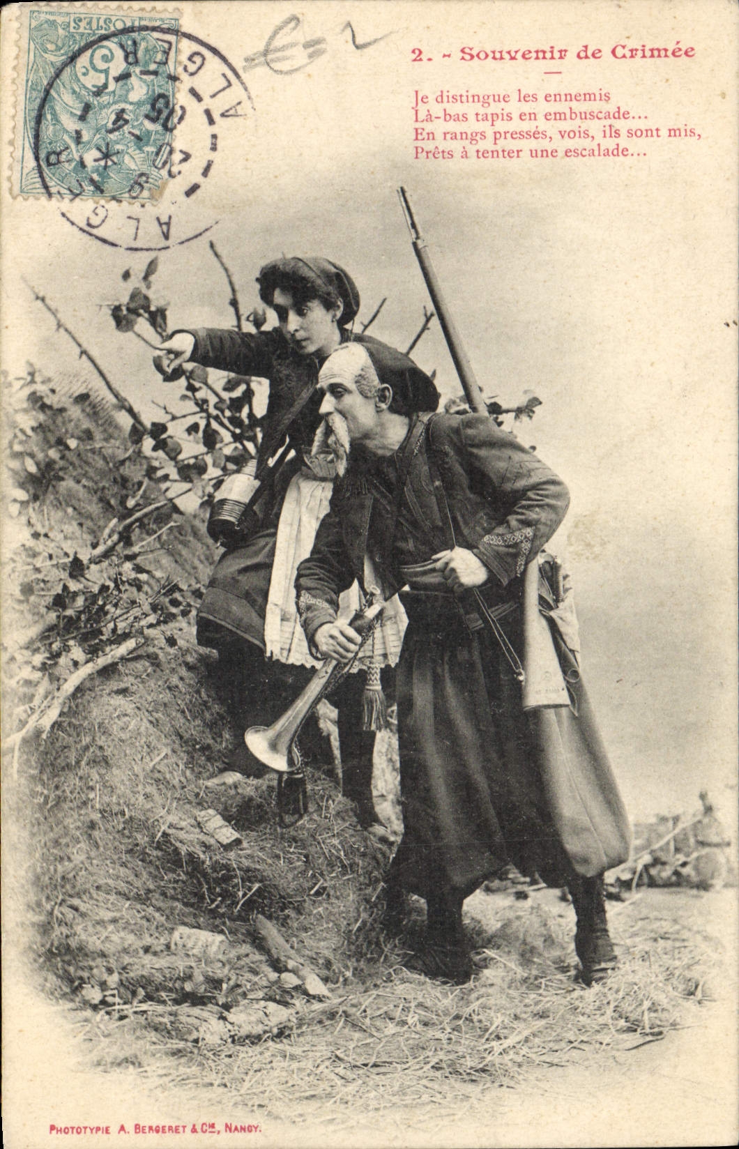 Souvenir de Crimée — scène de guerre — Phototypie A. Bergeret & Cie, Nandy