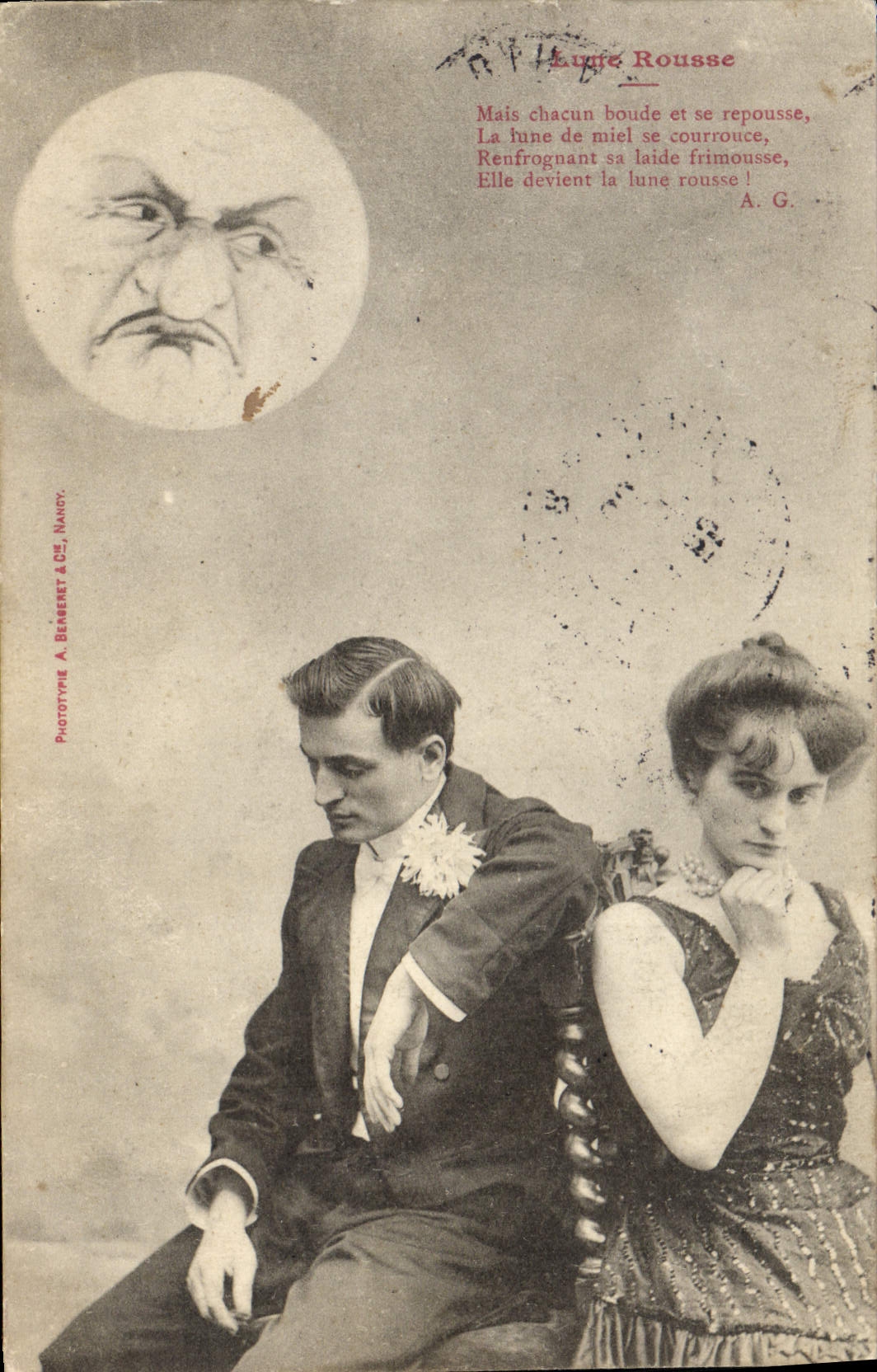 Lune Rousse — Poème humoristique — Phototype A. Bergeret & Cie, Nancy