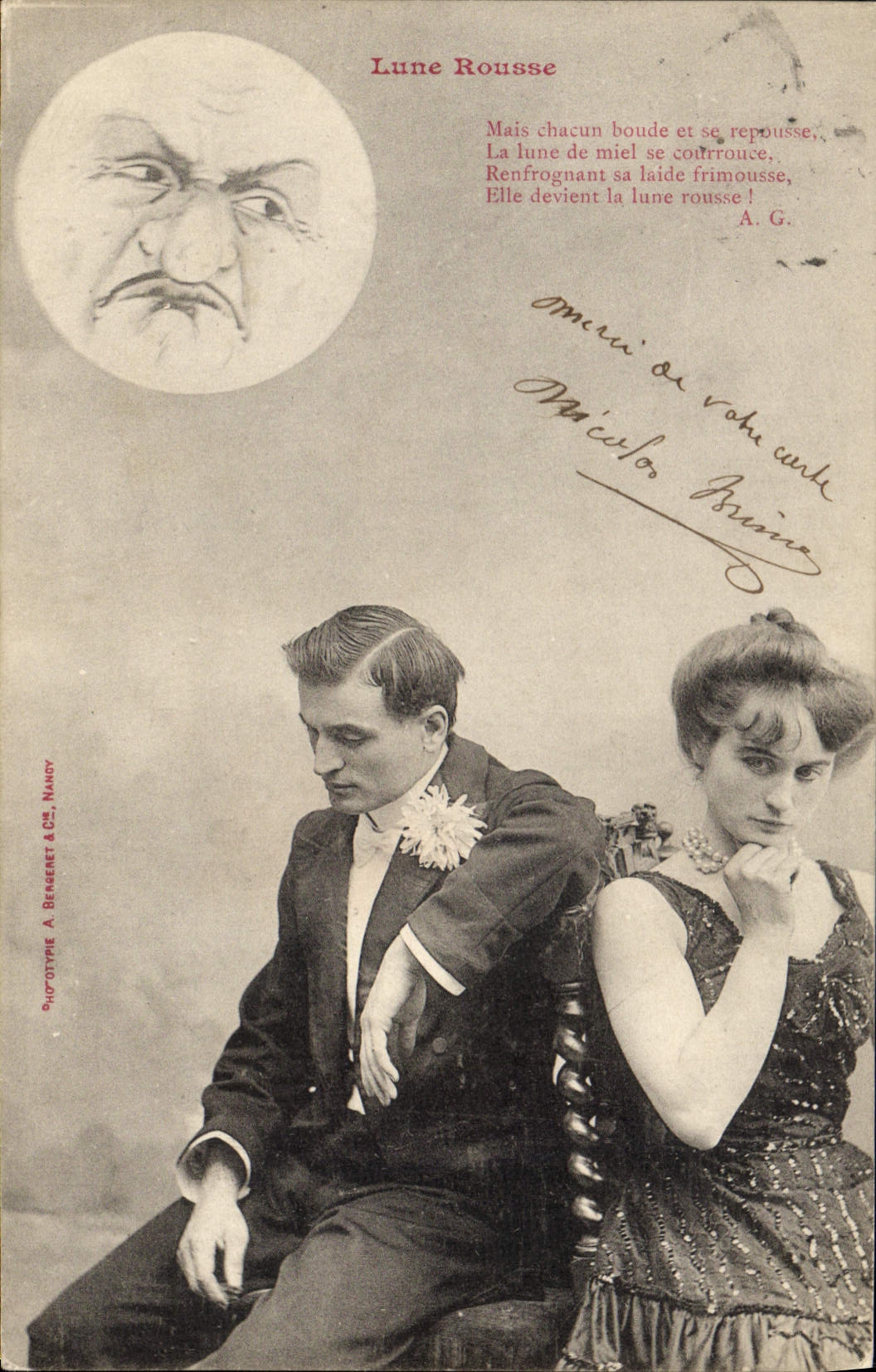 Lune Rousse — Poème humoristique — Phototype A. Bergeret & Cie, Nancy
