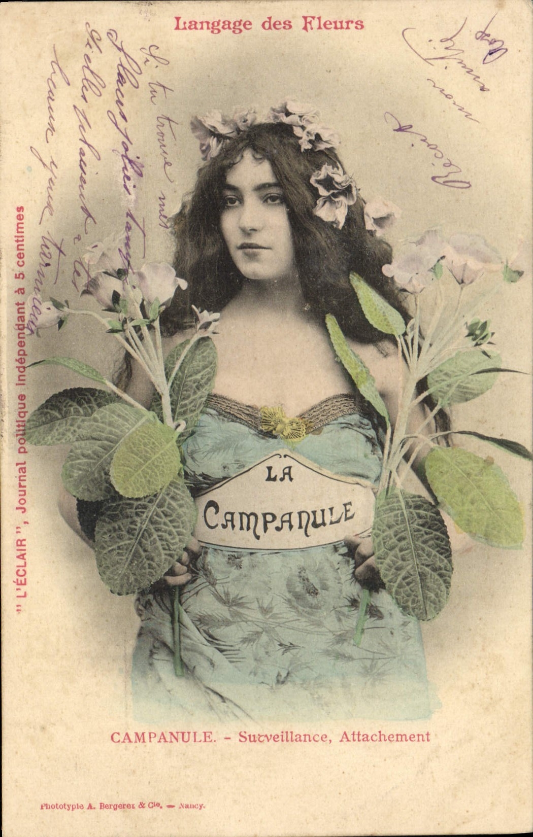 La Campanule — Langage des Fleurs — Phototypie A. Bergeres & Cie, Nancy