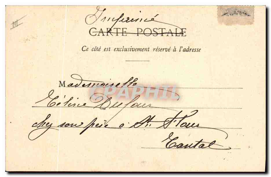 En wagon — scène de voyage — Phototypie A. Bergeret et Cie - Nancy, n° X — Verso