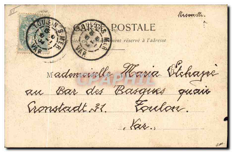 CPA Fantaisie Femme Langage des fleurs Glycine — Rückseite
