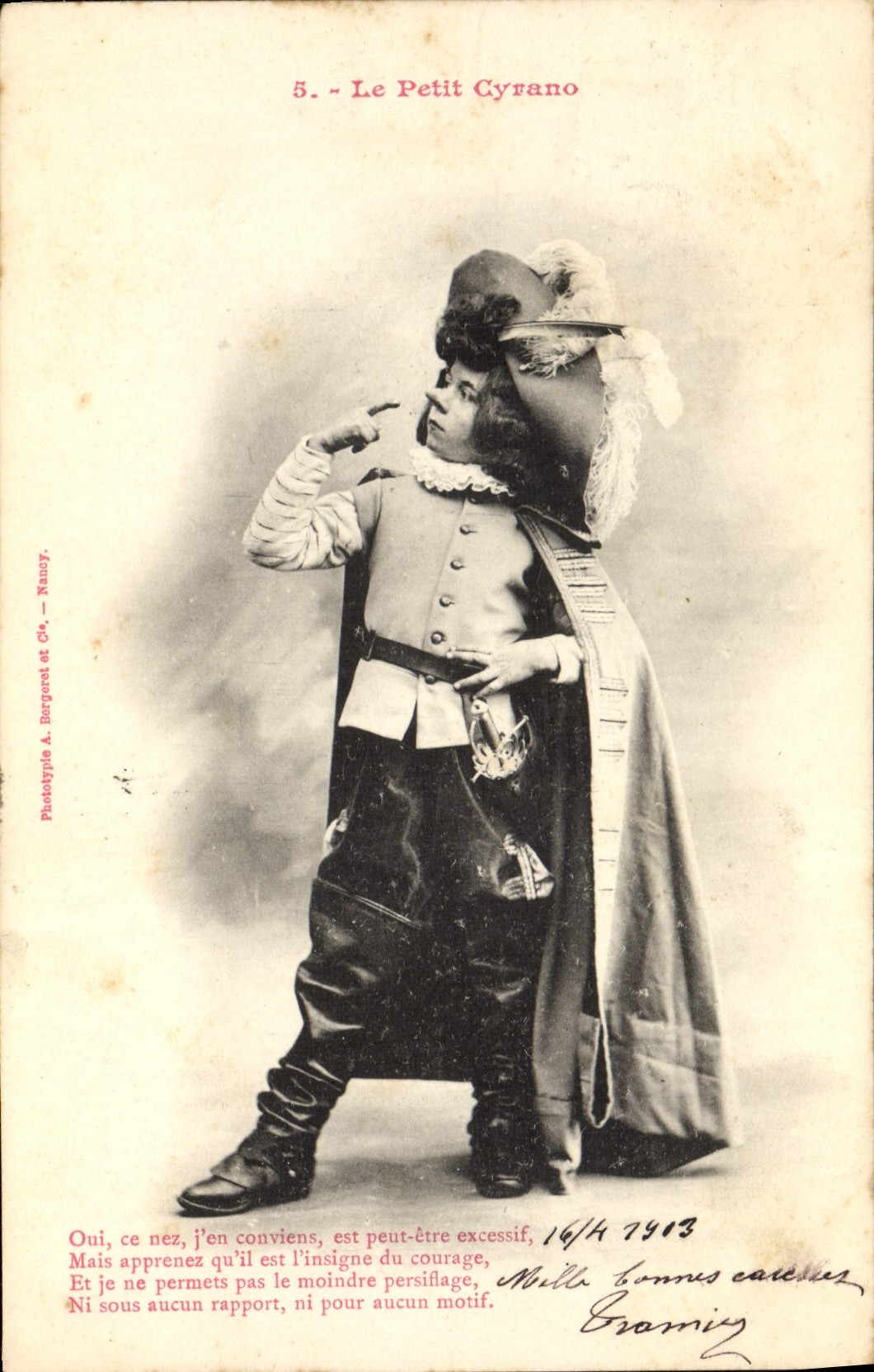 El Pequeño Ciro — escena teatral — Fototipia A. Bergeret y Cie — Nancy