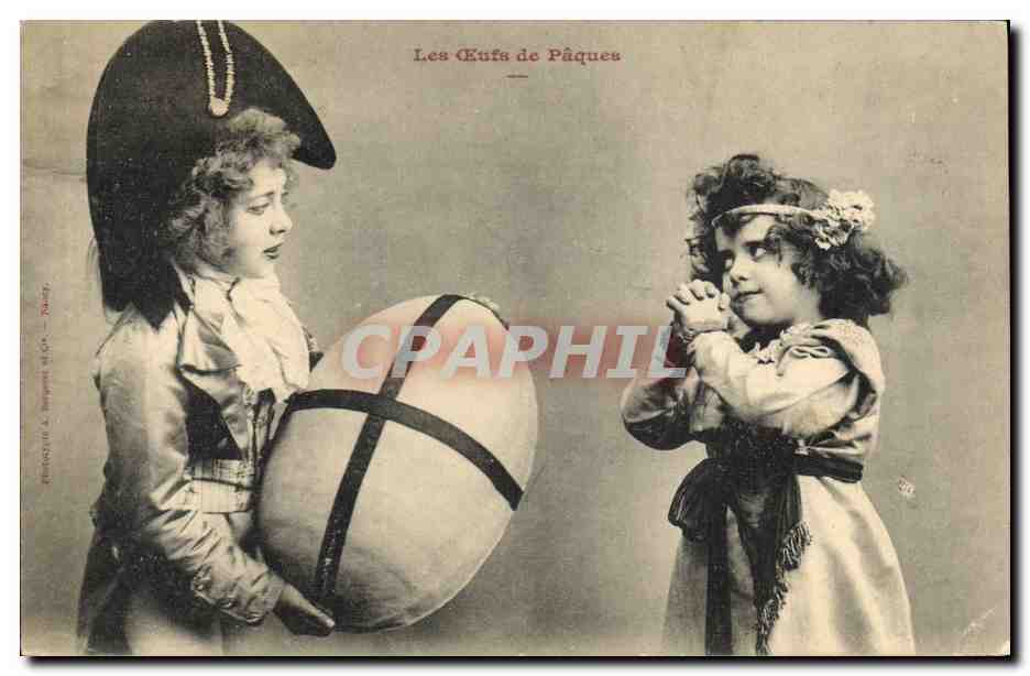 CPA Fantaisie Enfants Les oeufs de Paques 