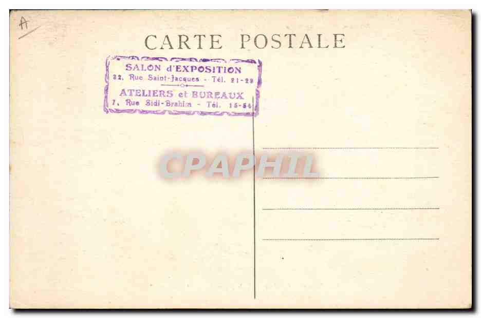 CPA Meuble moderne Djoukitch Rue Sidi Brahim Grenoble Coiffeuse Chaise Table ecritoire Platane Coiffeur  — Verso