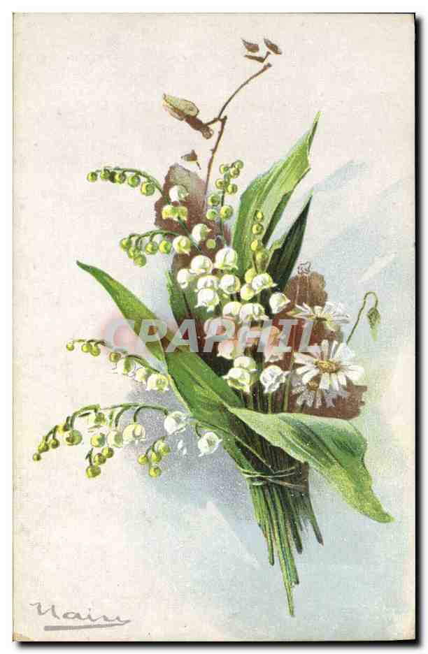 CPA Fantaisie Fleurs Muguet 