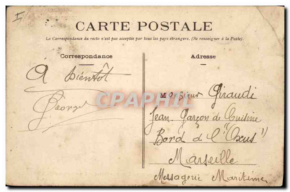 CPA Paris Pere Lachaise Gericault Peintre auteur du Radeau de la Meduse Statue et bas reliefs par Etex  — Rückseite
