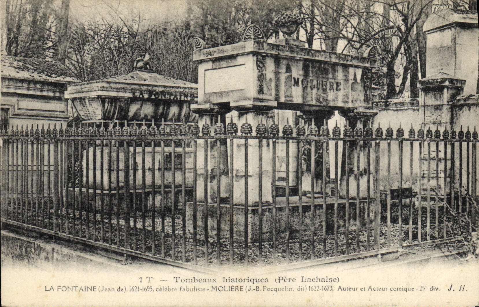 Père Lachaise — Tombeaux historiques — La Fontaine et Molière