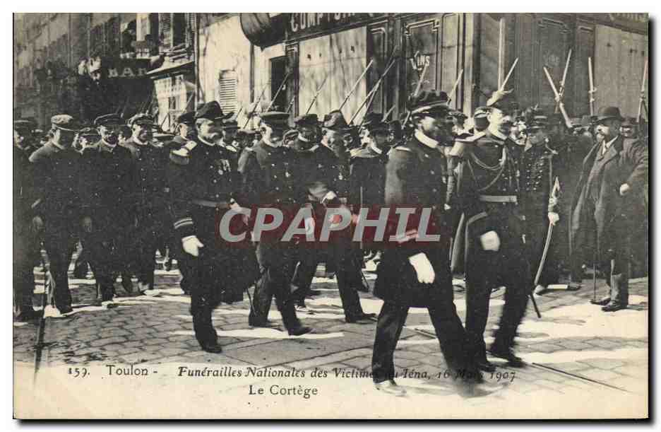 Toulon — Funérailles Nationales des Victimes du Téna, 16 Mars 1907 — Le Cortège