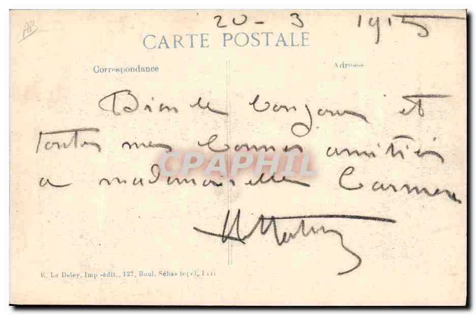 Paris — Le général Galliéni passant en revue les sociétés de préparation militaire — 5 novembre 1914 — Éditeur E.D. — 19me série — Achterkant
