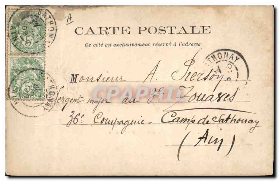 Saint-Maixent — Militärparade der Schule vor dem Minister — Verlag R. Dupuy, 23 rue Châlons — Rückseite