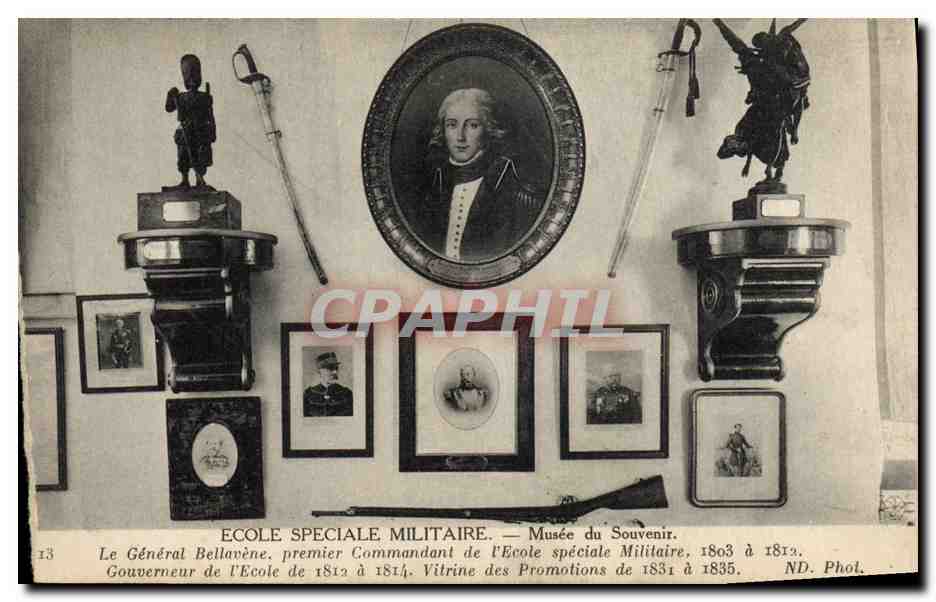 CPA Militaria Ecole speciale militaire Musee du souvenir Le general Bellavene Premier Commandant de l'Ecole speciale Militaire 