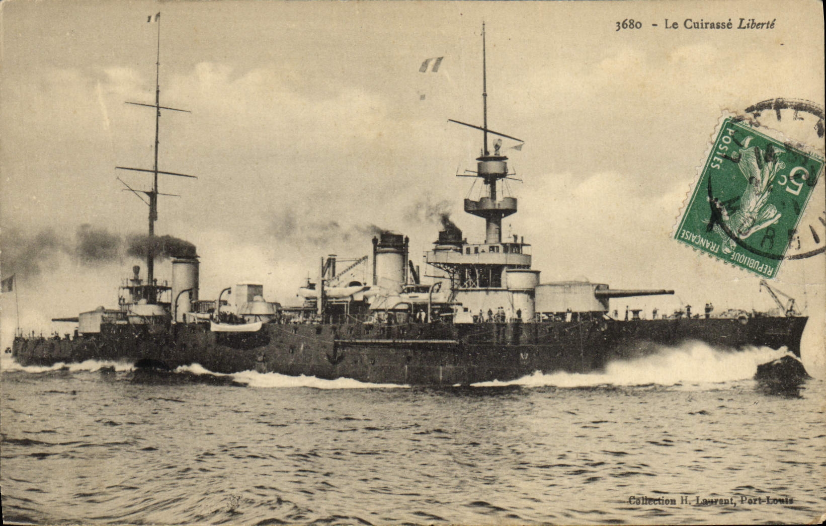Le Cuirassé Liberté — Collection H. Laurent, Port-Louis